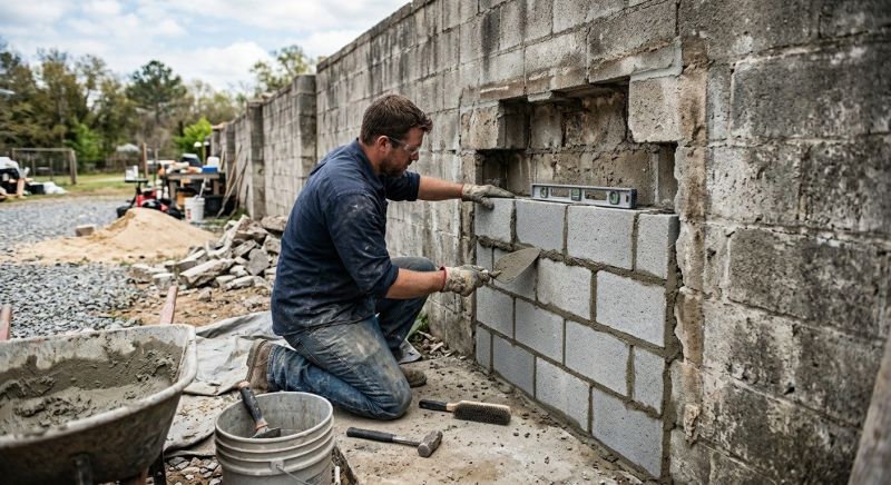 Cinder Block Wall Repair in Colfax, NC