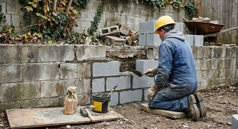 Cinder Block Wall Repair in Pinnacle, NC