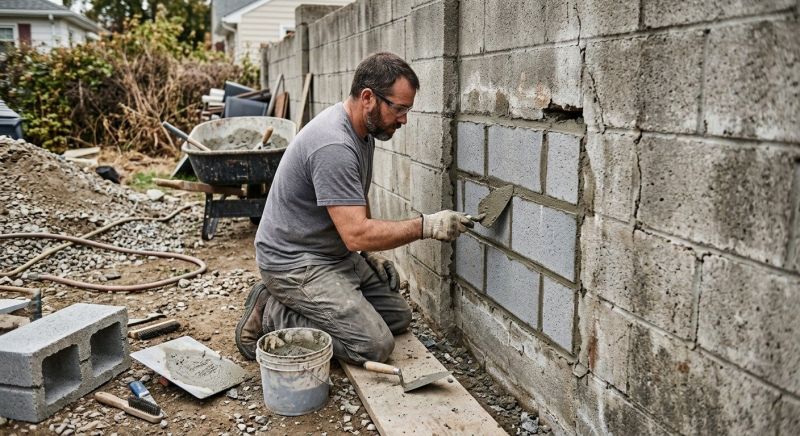 Cinder Block Wall Repair in Thomasville, NC