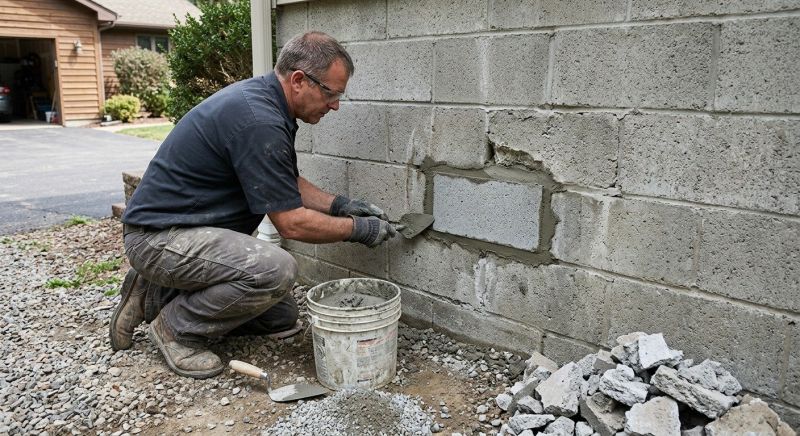 Cinder Block Wall Repair in Walnut Cove, NC