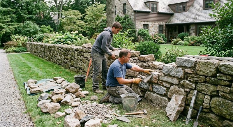 Stone Wall Repair in Mocksville, NC